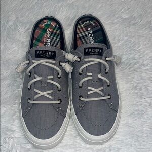 Sperry Blue Topsiders with Plaid Insole size 8